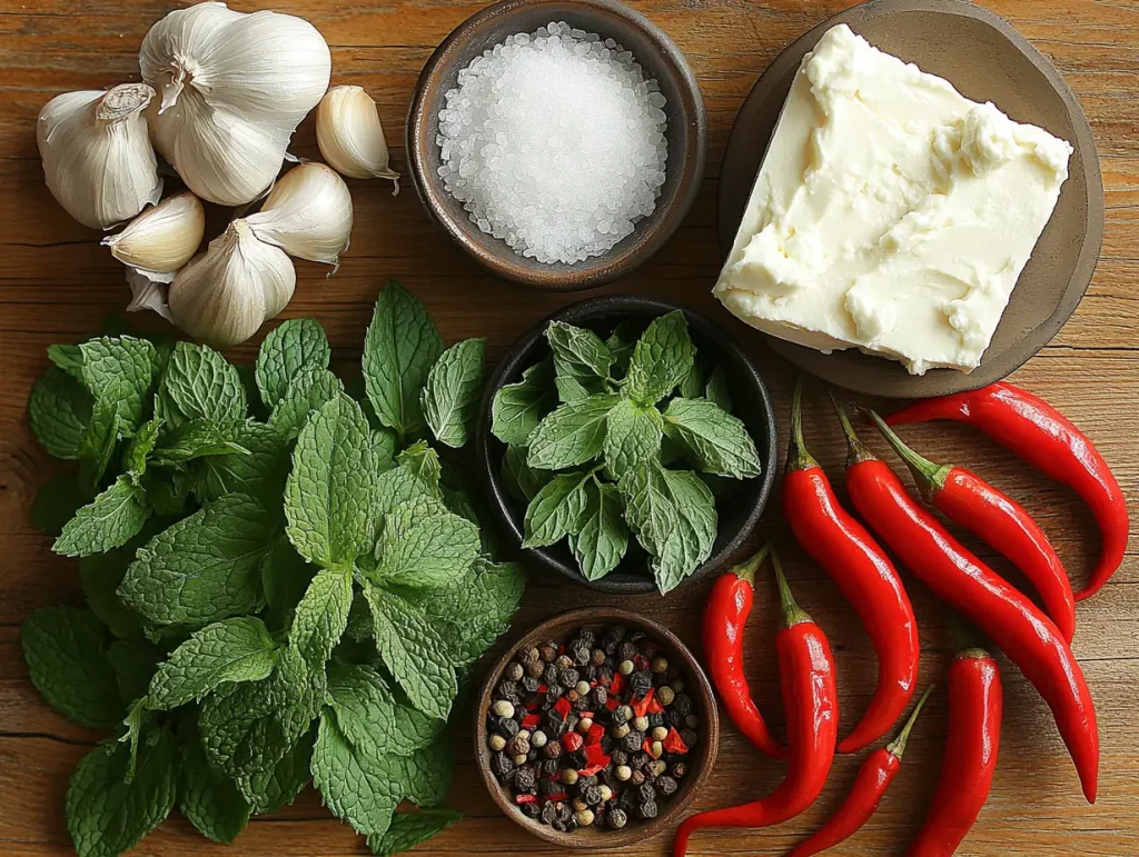 Mojo Picón de Salsa de Queso Crema y Hierbabuena